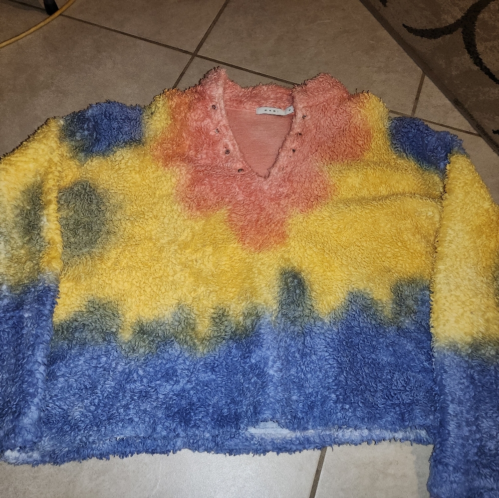MNML Tie Dye Sherpa Pullover XL